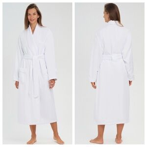 Monarch Cypress Microfiber Shawl Robe Lined in Plush White